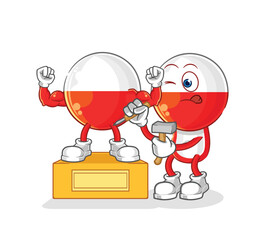 poland sculptor character. cartoon mascot vector