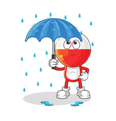 poland holding an umbrella illustration. character vector