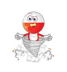 poland in the tornado cartoon character vector