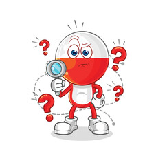 poland searching illustration. character vector