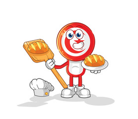Obraz premium tunisia baker with bread. cartoon mascot vector