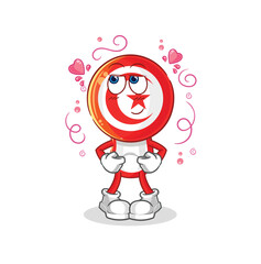 tunisia shy vector. cartoon character