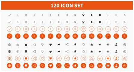 Vector flat icon set - web design ui kit.