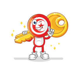 tunisia carry the key mascot. cartoon vector