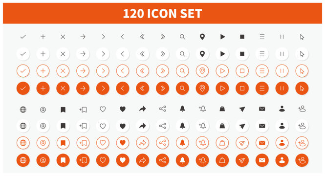 Vector Flat Icon Set - Web Design Ui Kit.