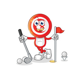 tunisia playing golf vector. cartoon character