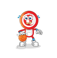tunisia dribble basketball character. cartoon mascot vector