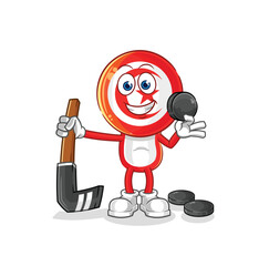 tunisia playing hockey vector. cartoon character