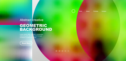 Bright fluid gradient circles abstract background. Business or technology design for wallpaper, banner, background, landing page, wall art, invitation, prints