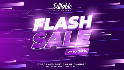 Flash sale text effect, editable discount and offer text style