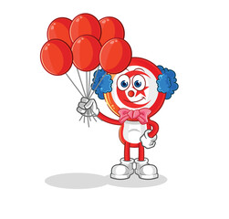 tunisia clown with balloons vector. cartoon character