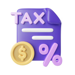 Taxes 3D Illustration Icon
