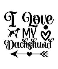 I Love My Dachshund SVG