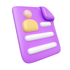 Curriculum Vitae 3D Illustration Icon
