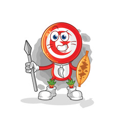 Obraz premium tunisia african tribal fighter mascot. cartoon vector