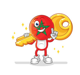 morocco carry the key mascot. cartoon vector