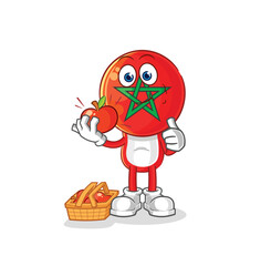 morocco eating an apple illustration. character vector