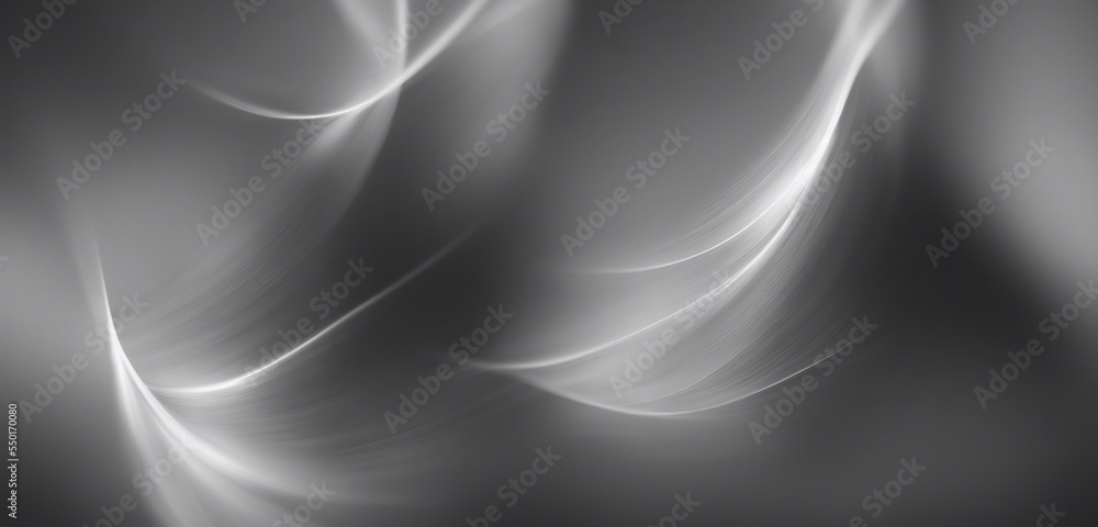 Poster smooth grey, silver waves background. backdrop with copy space, graphic elements for design layout. 
