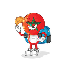 morocco goes to school vector. cartoon character