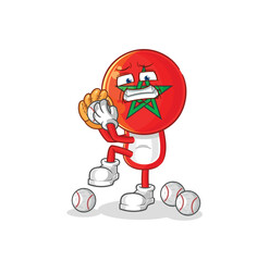 morocco baseball pitcher cartoon. cartoon mascot vector