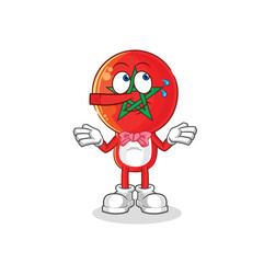 morocco lie like Pinocchio character. cartoon mascot vector