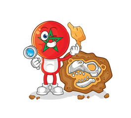 morocco archaeologists with fossils mascot. cartoon vector