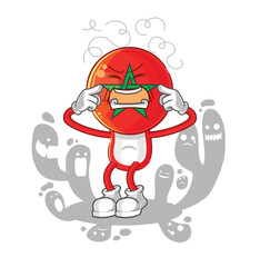 depressed morocco character. cartoon vector