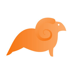 Cute Minimalist Gradient Goat Logo