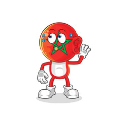 Obraz premium morocco eavesdropping vector. cartoon character