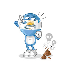 argentina with stinky waste illustration. character vector
