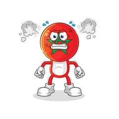morocco very angry mascot. cartoon vector