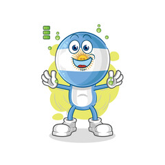 argentina full battery character. cartoon mascot vector
