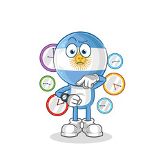 argentina with wristwatch cartoon. cartoon mascot vector