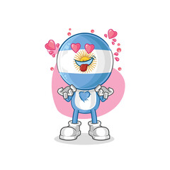 argentina fallin love vector. cartoon character