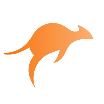 Cute Minimalist Gradient Kangaroo Logo