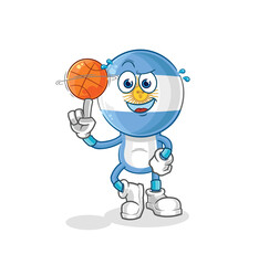 argentina playing basket ball mascot. cartoon vector