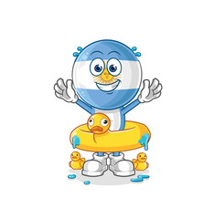 argentina with duck buoy cartoon. cartoon mascot vector