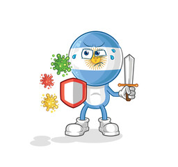 argentina against viruses cartoon. cartoon mascot vector