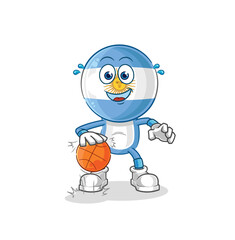 argentina dribble basketball character. cartoon mascot vector