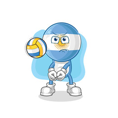 argentina play volleyball mascot. cartoon vector