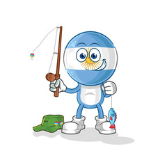argentina fisherman illustration. character vector