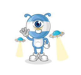Obraz premium argentina alien cartoon mascot vector