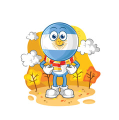 argentina in the autumn. cartoon mascot vector