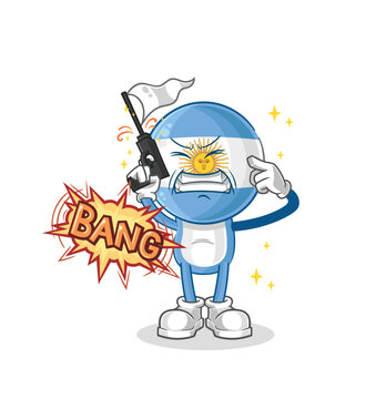 argentina warning shot mascot. cartoon vector
