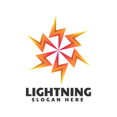 Vector Logo Illustration Lightning Gradient Colorful Style