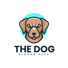 Vector Logo Illustration Dog Simple Mascot Style