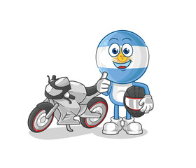 argentina racer character. cartoon mascot vector