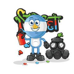 Obraz premium argentina graffiti artist vector. cartoon character