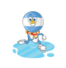 argentina ice skiing cartoon. character mascot vector
