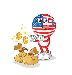 america refuse money illustration. character vector
